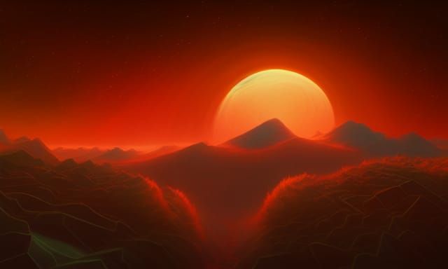 Surreal Cosmic Landscape in Octane Render Style