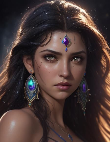Hyperrealistic Esmeralda Portrait with Shining Eyes