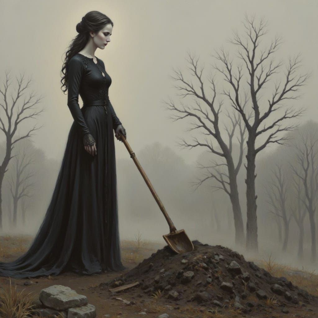 Evelyn Duskborne Stands in Melancholy Reflection