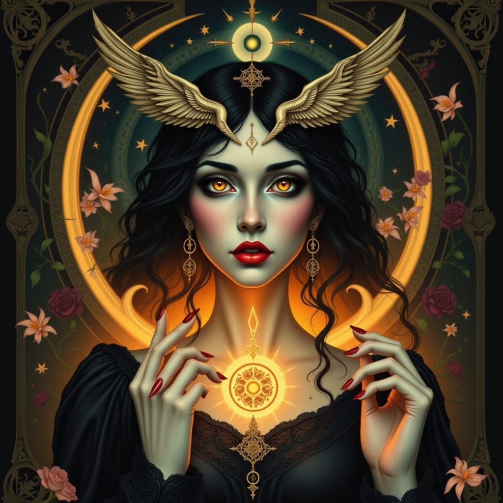 Ethereal Bohemian Goddess in Cosmic DMT Vortex