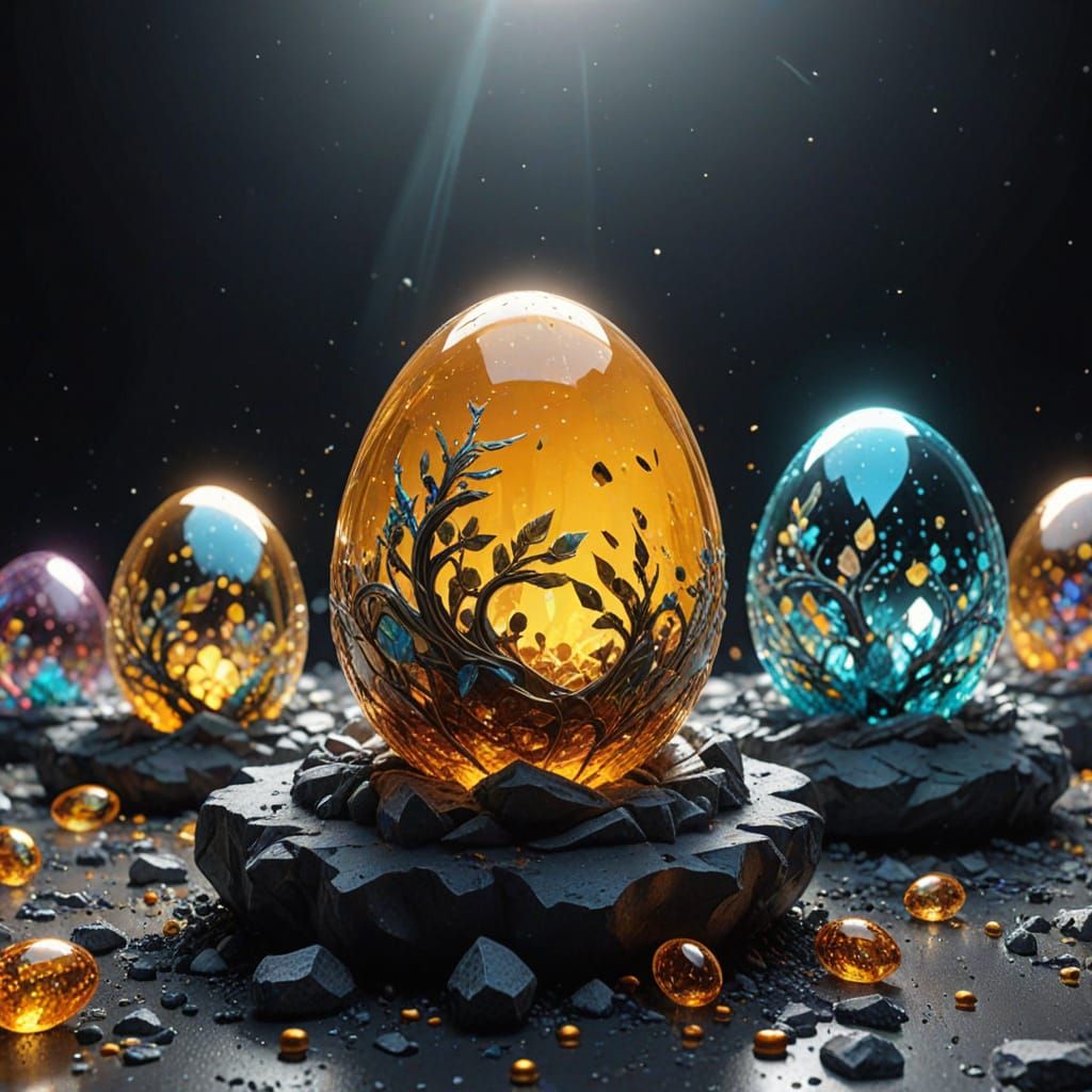 crystal amber egg designs