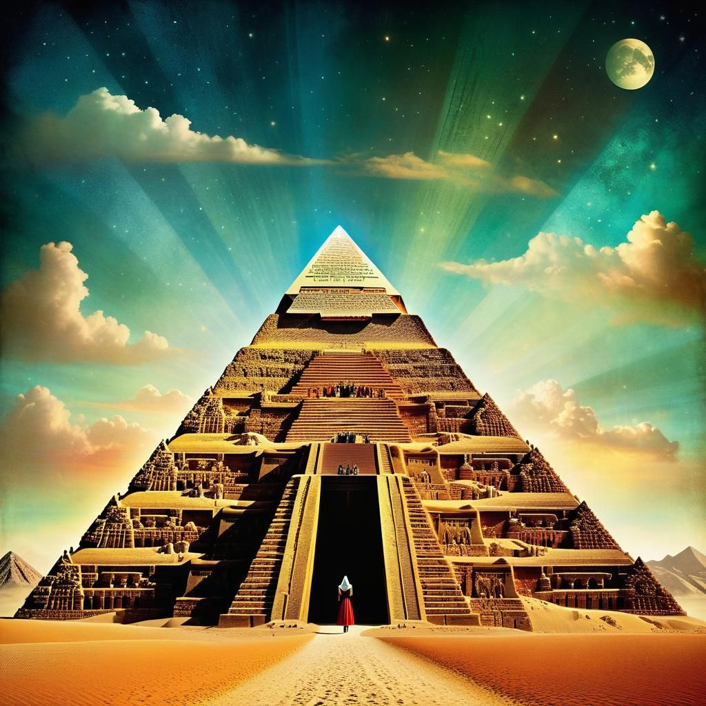 Egyptian Pyramid in Vibrant Cross Processing Style