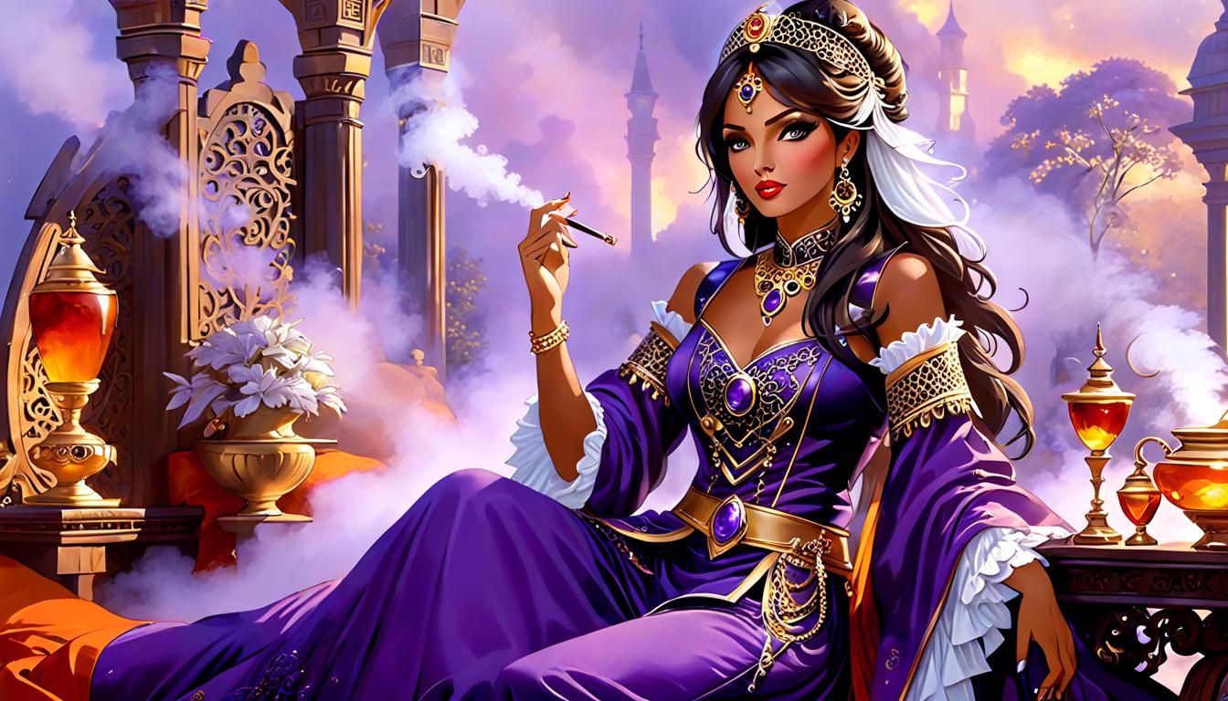 Harem Girl in Gemstone Hues, 3D Anime Art