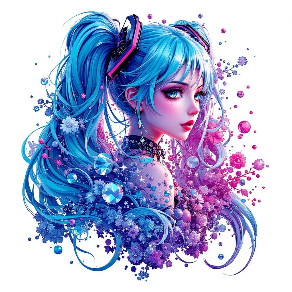 Miku Hatsune in 3D Anime Style