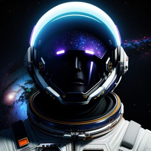 Astronaut in Surreal Cosmic Landscape