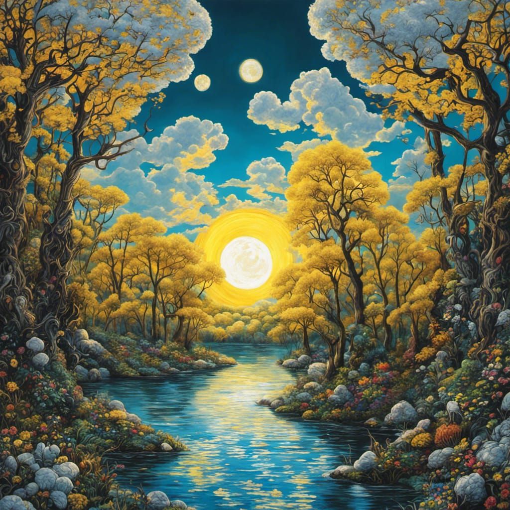 High Gothic Forest Scene in Tim Burton Style