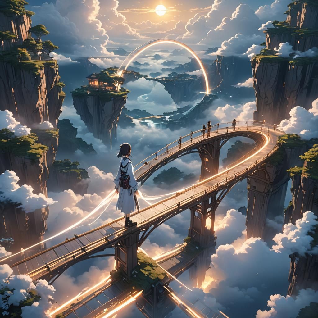 Ethereal Sky Bridge: Anime Character Adventure