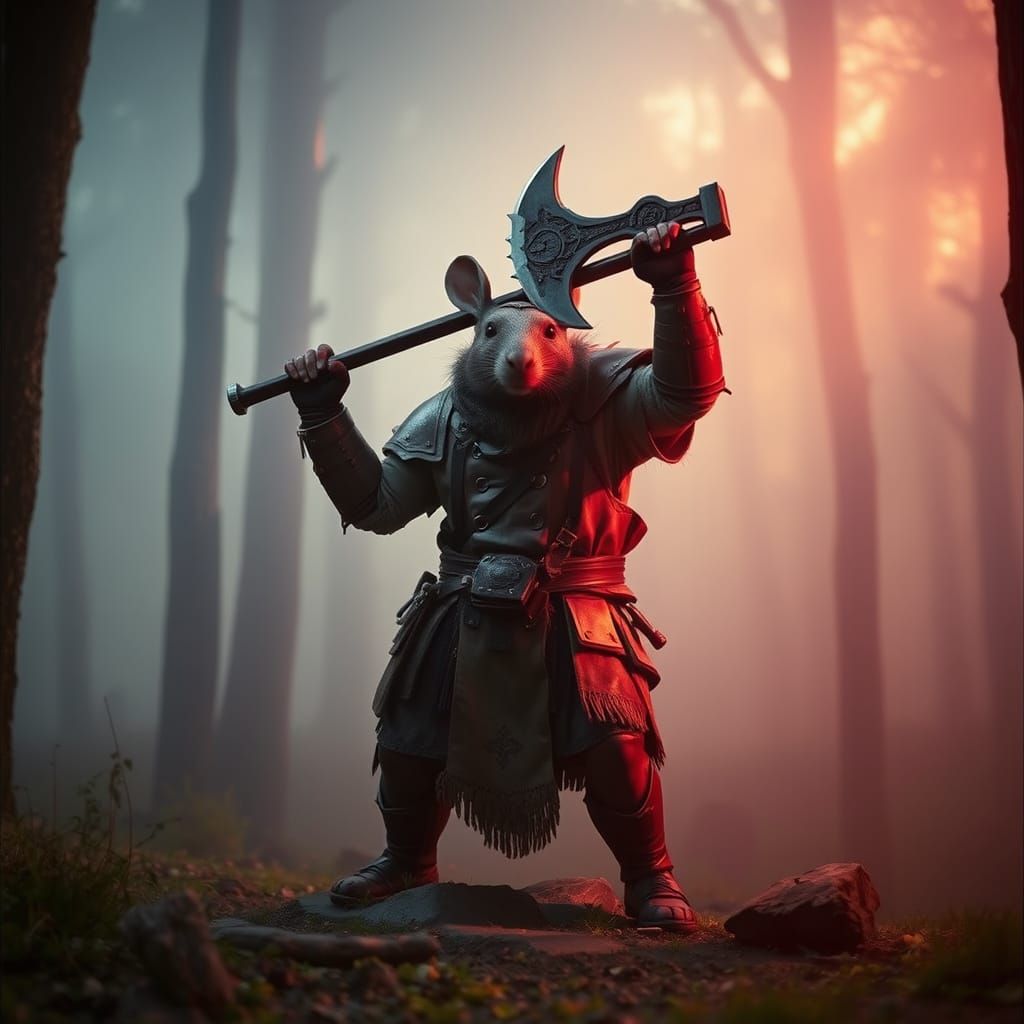 Rat Barbarian Victorious in Mystical Forest: Cinematic Film ...