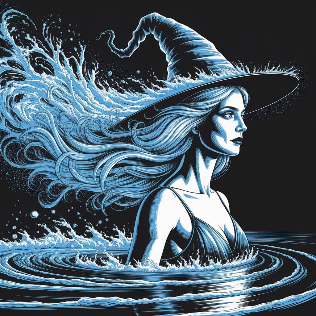 Psychedelic Water Witch Maelstrom in Ethereal Fairytale