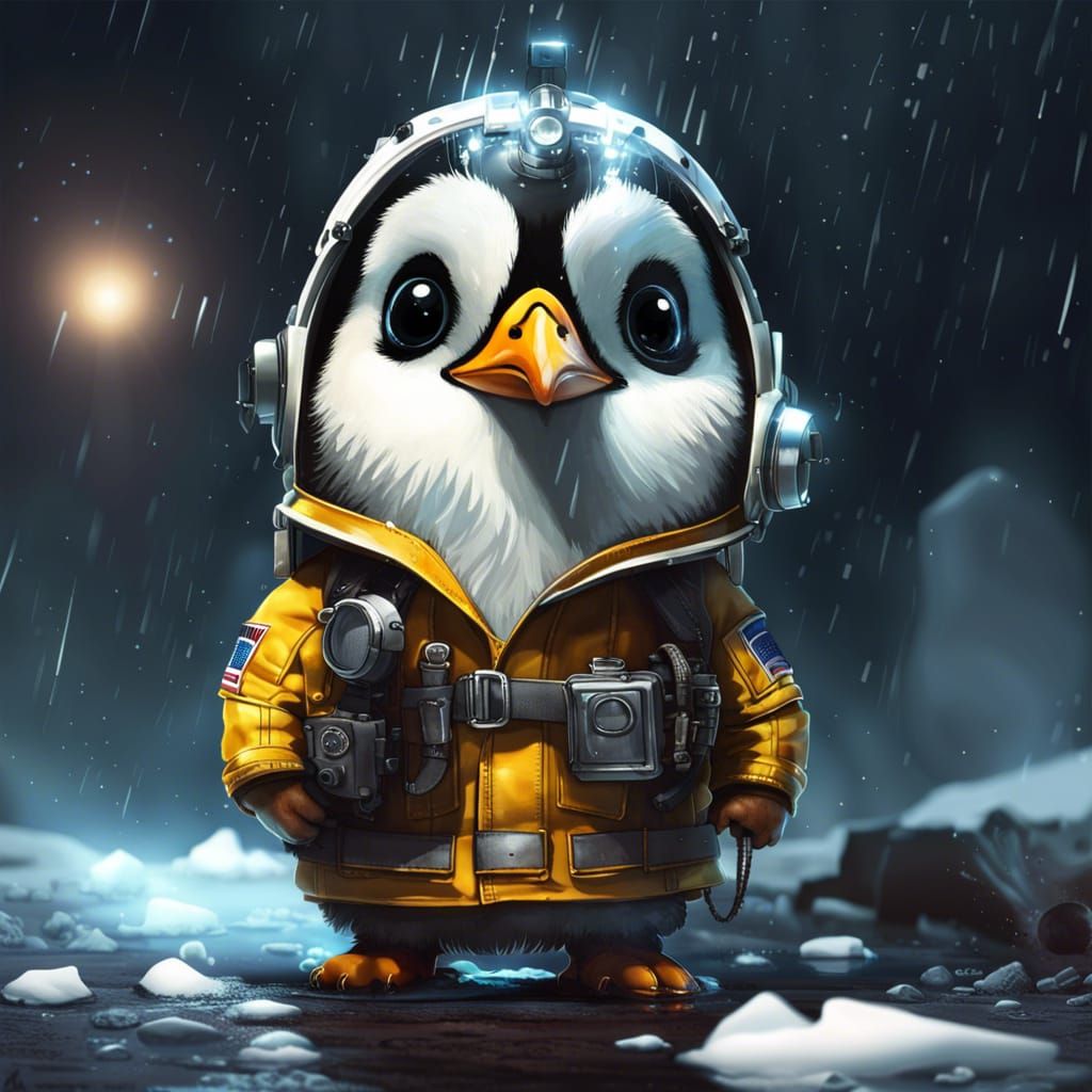 Chibi Penguin Firefighter with Extreme Detail
