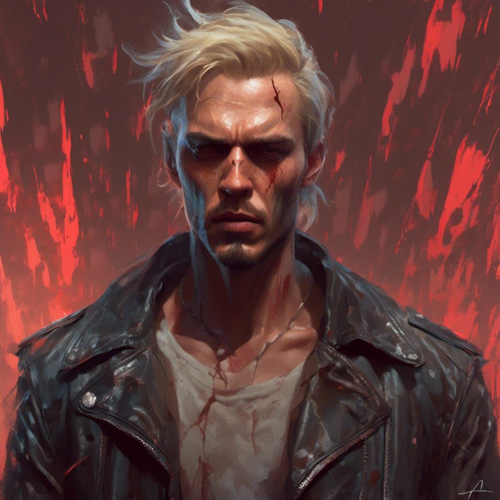 Angry Hispanic Man Portrait in Macabre Style