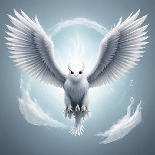 Dreamy White Creature with Wings: Avatar Art