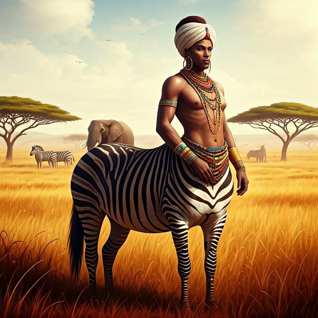Zebra Centaur Guardian of the Savannah