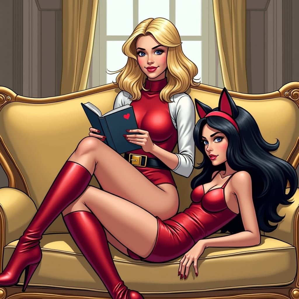Adora and Catra in a Modern Comic Book Style