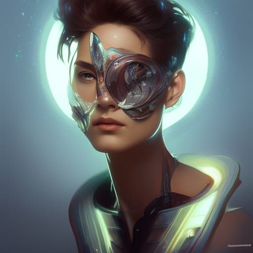 Detailed Portrait of Charlie Morningstar in Art Nouveau Styl...