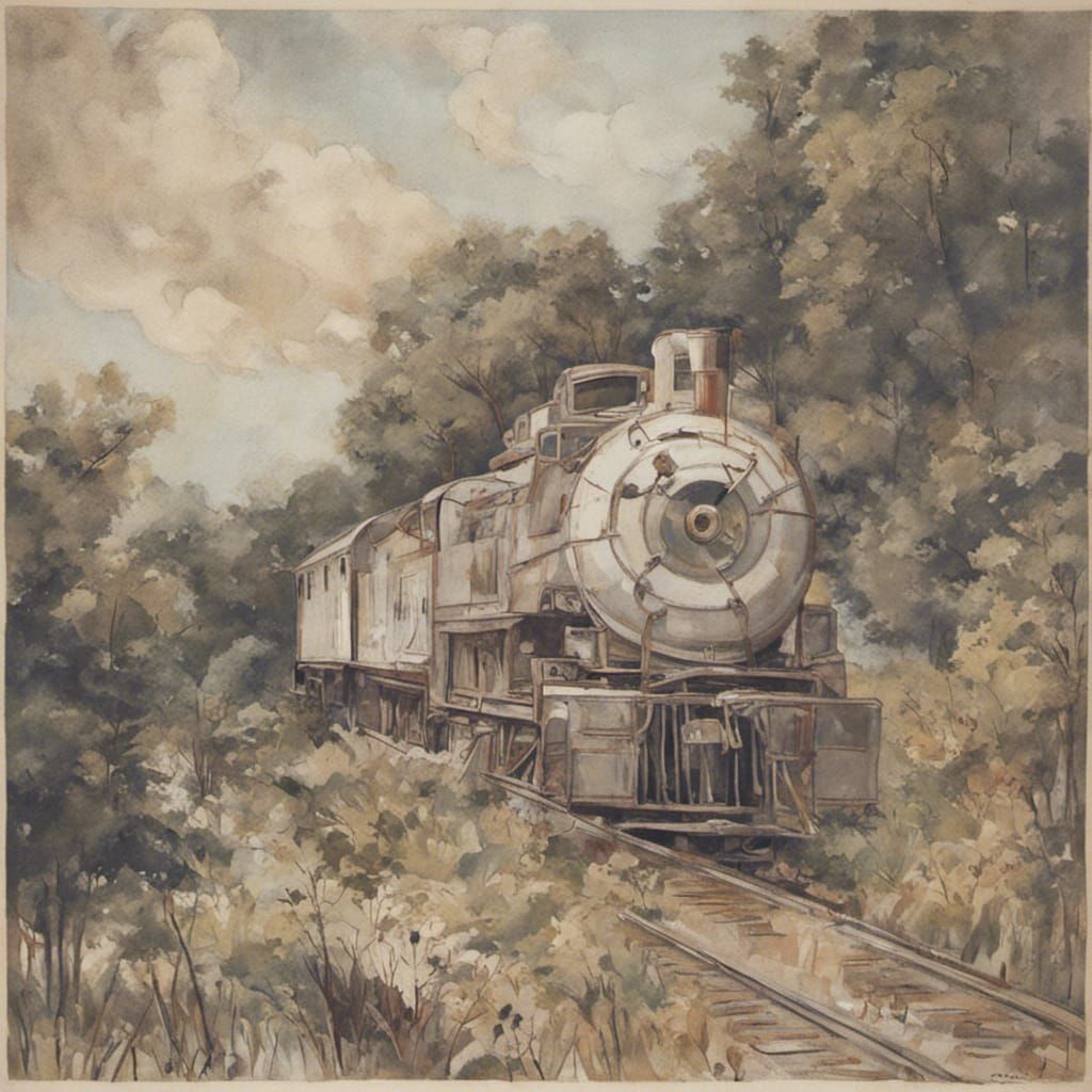 Abstract Train Depiction in Expressive Style