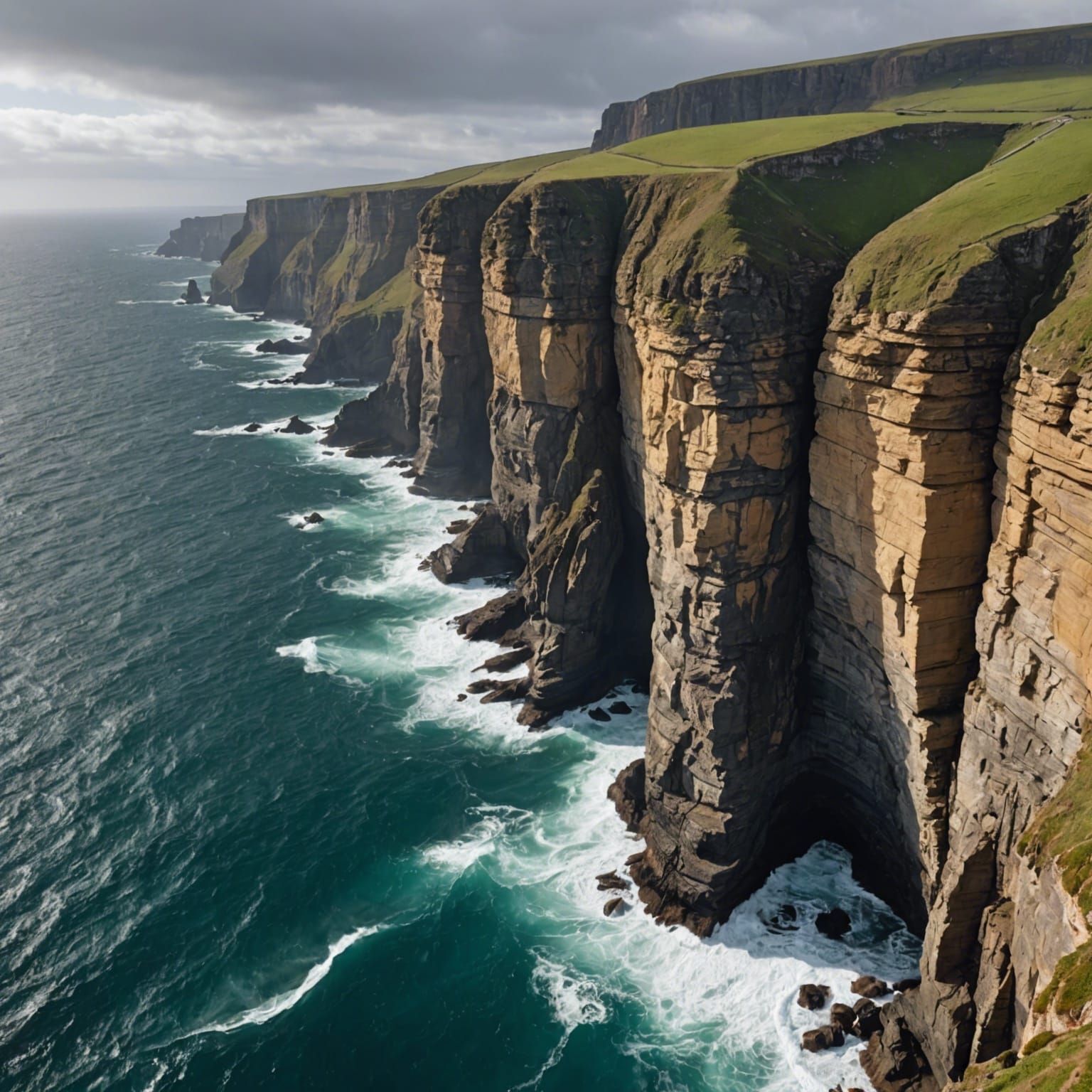 Majestic Cliffs Meet Raging Sea