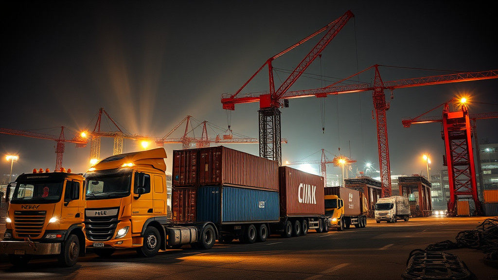 Busy Wharf Construction Project in Photorealistic Style