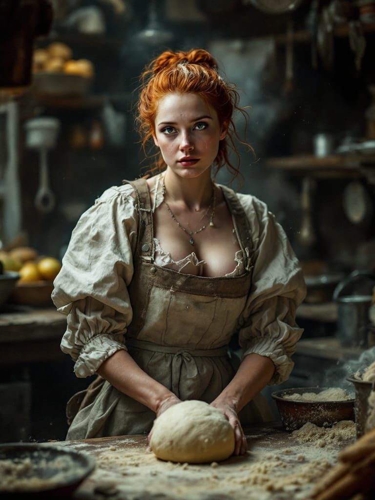 Surreal Baker Portrait in Cinematic Urban Style