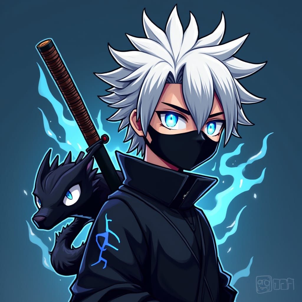 Anime-Inspired Warrior with Dragon Companion