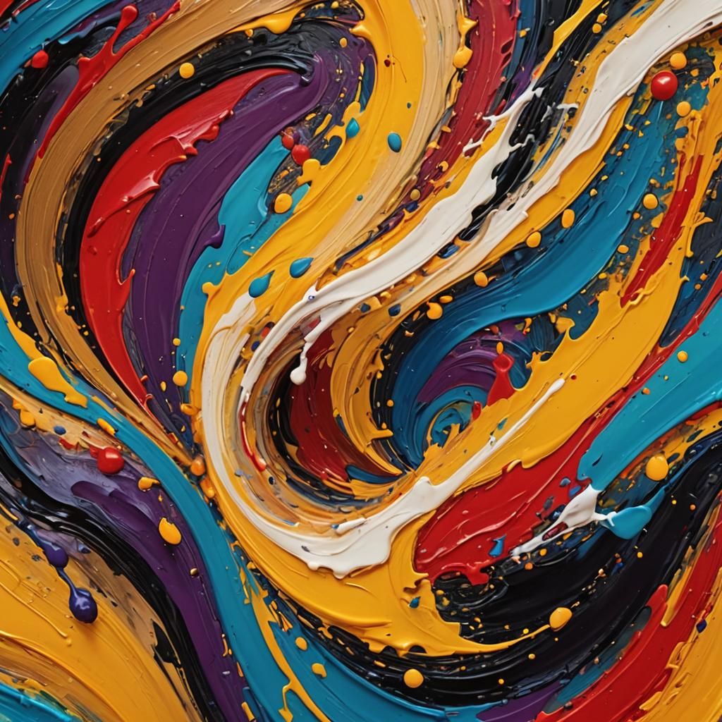 Abstract Expressionism: Swirling Vortex of Color