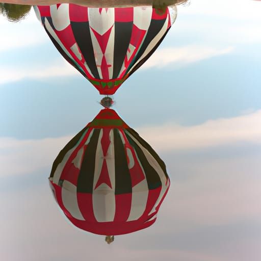 Hot Air Balloon Mirrored in Water: Photography