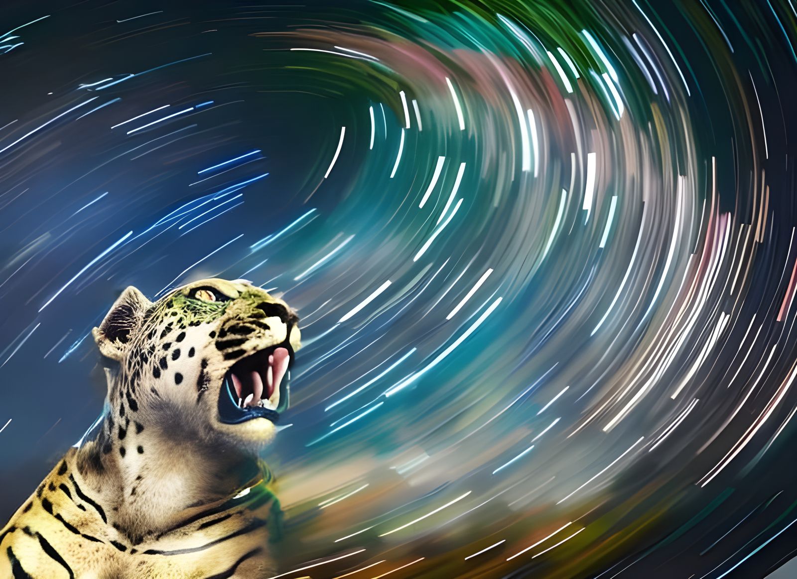 Ferocious Panther in Volumetric Lighting