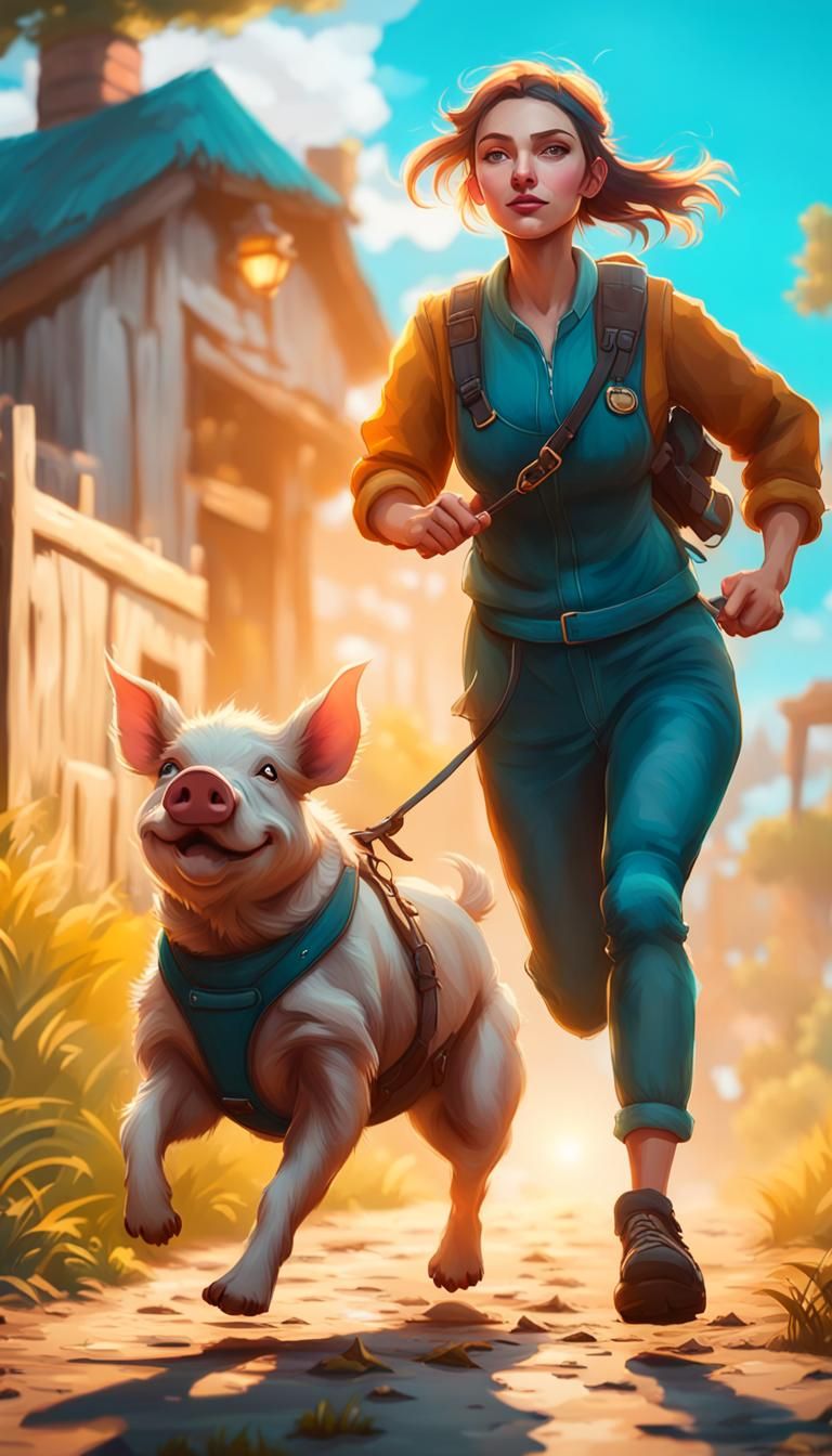 Pig who thinks he's a Dog