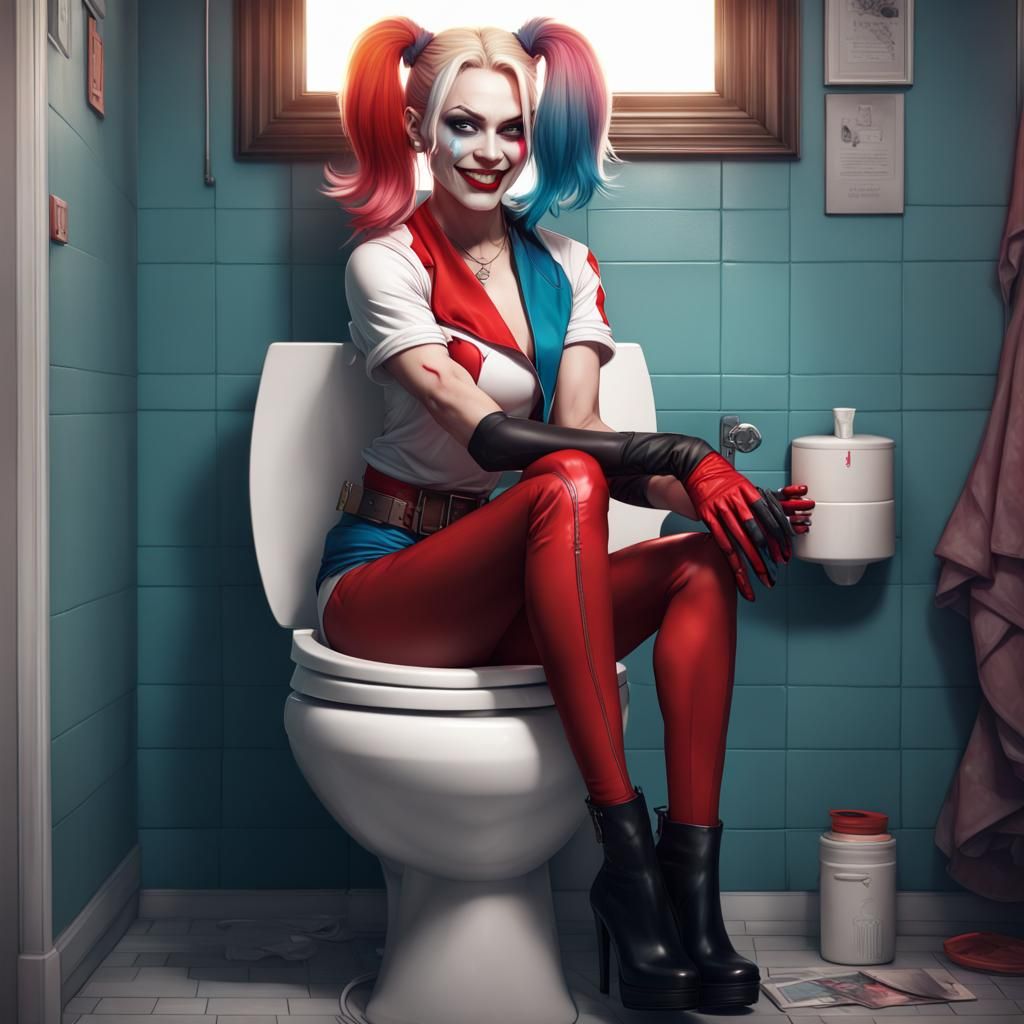 Harley Quinn Portrait in Hyperdetailed Digital Art