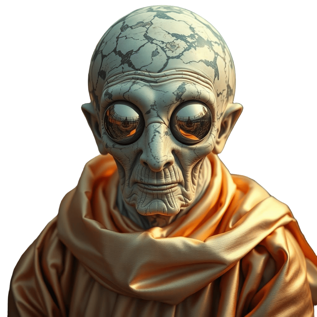 Surreal Renaissance Monk in Mystical Floral Setting