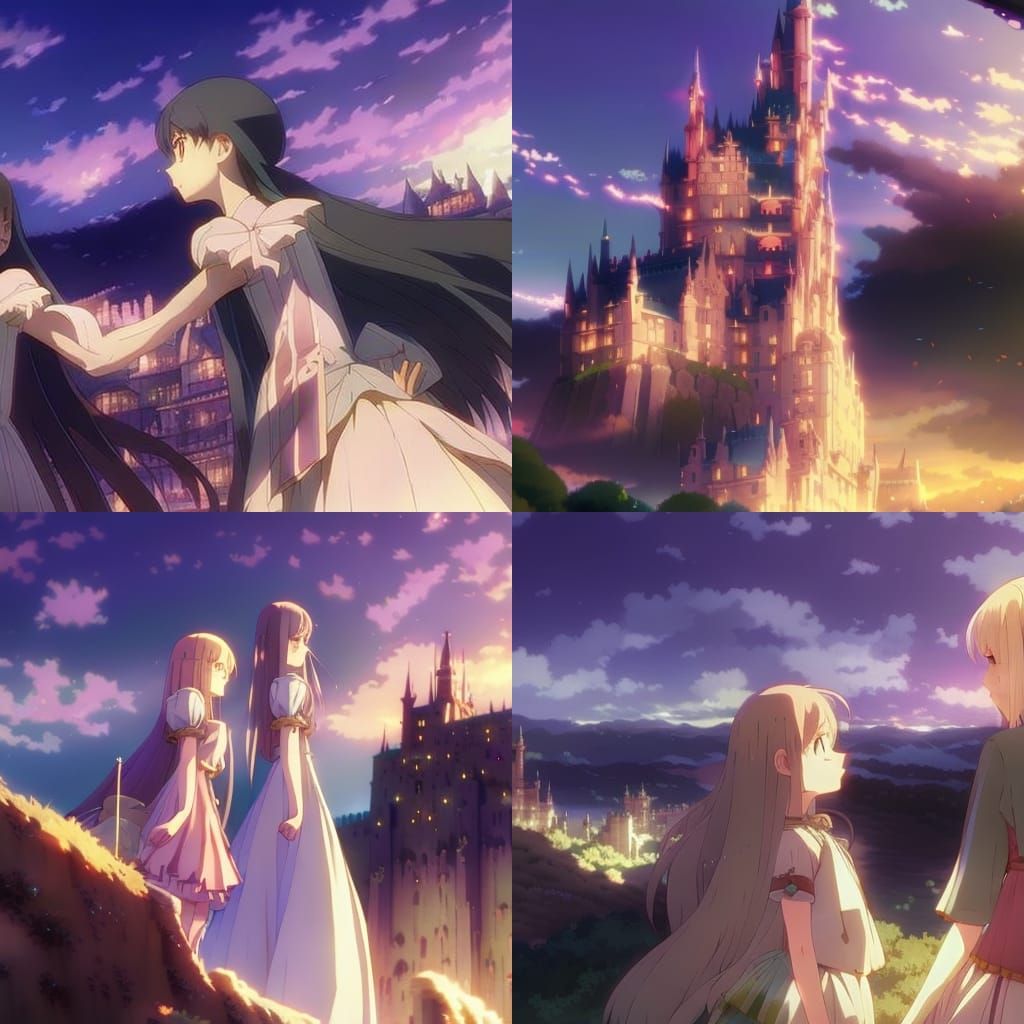 Anime Key Visual: Witch and Princess in Castle