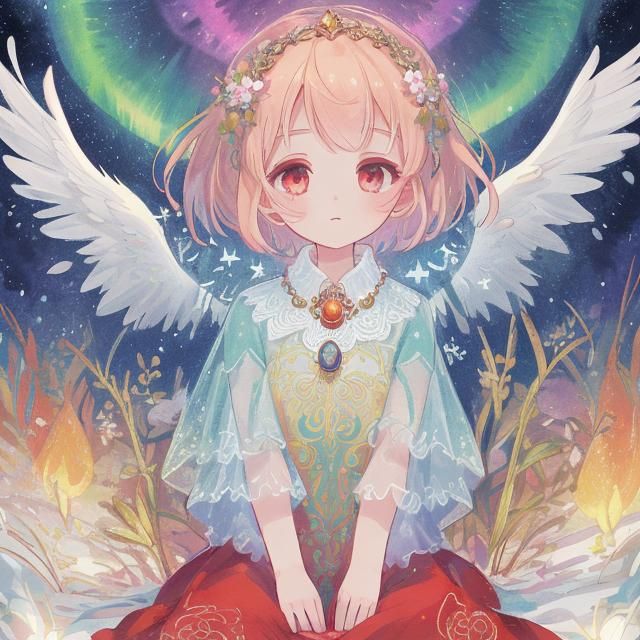 Divine Feminine Personification of God with Northern Lights