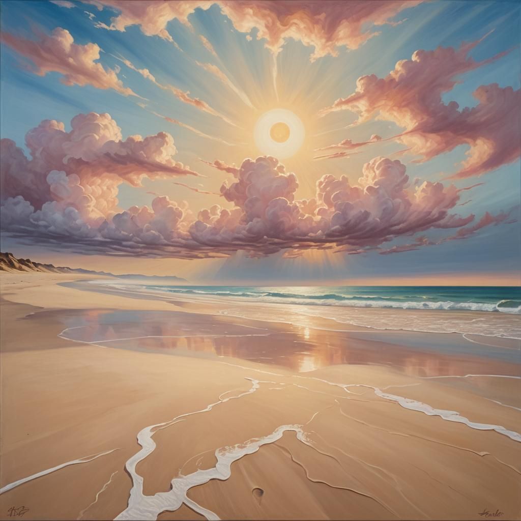 Dreamlike Beach: Surreal Landscape Inspired by Surrealism
