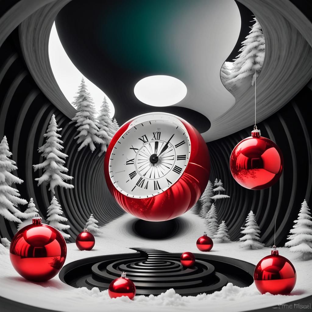 Optical Illusion: Time Tunnel in Christmas Ball