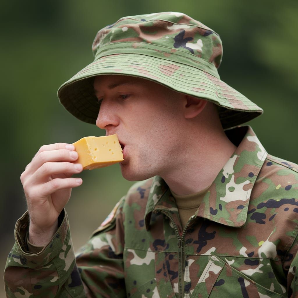 A Soldier Tasting Cheese