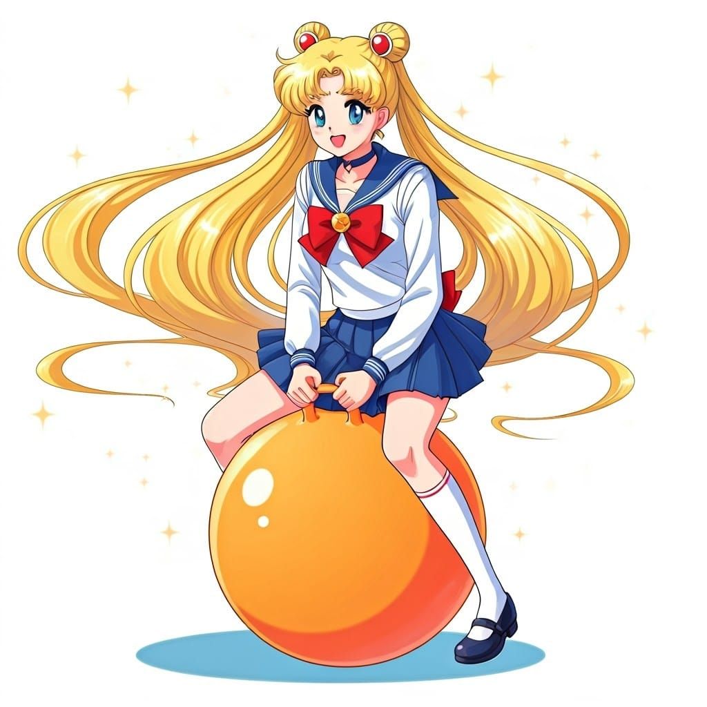 Minako Aino Bouncing: Manga-Inspired 90s Anime Style