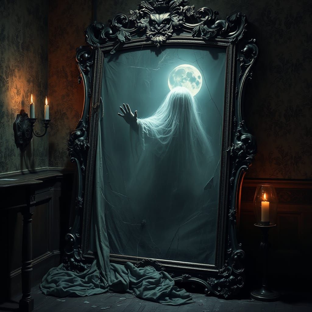 Eerie Antique Mirror Reveals Ghostly Figure