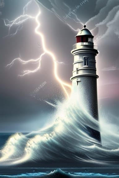 lightning hitting lighthouse