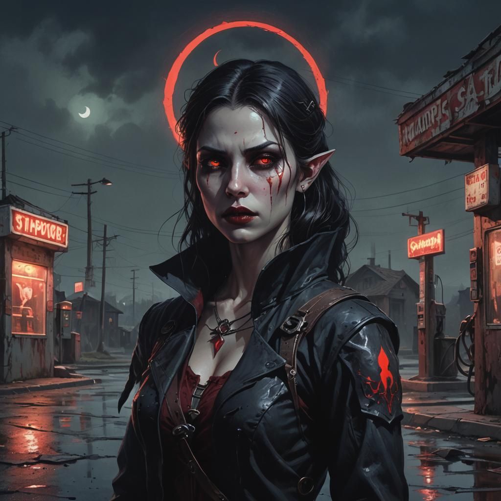 Vampire Archer at Abandoned Gas Station