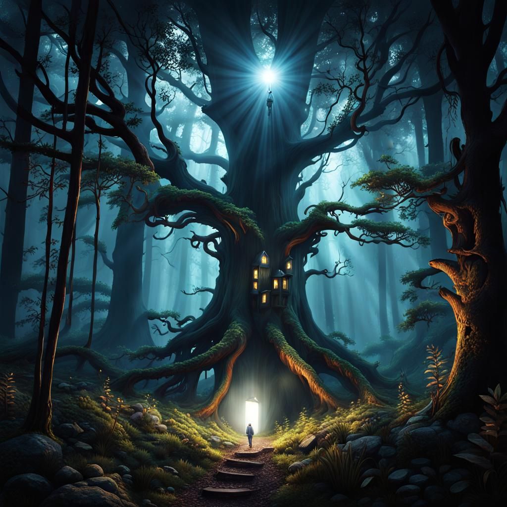 Eerie Uncanny Feeling in a Dark Forest