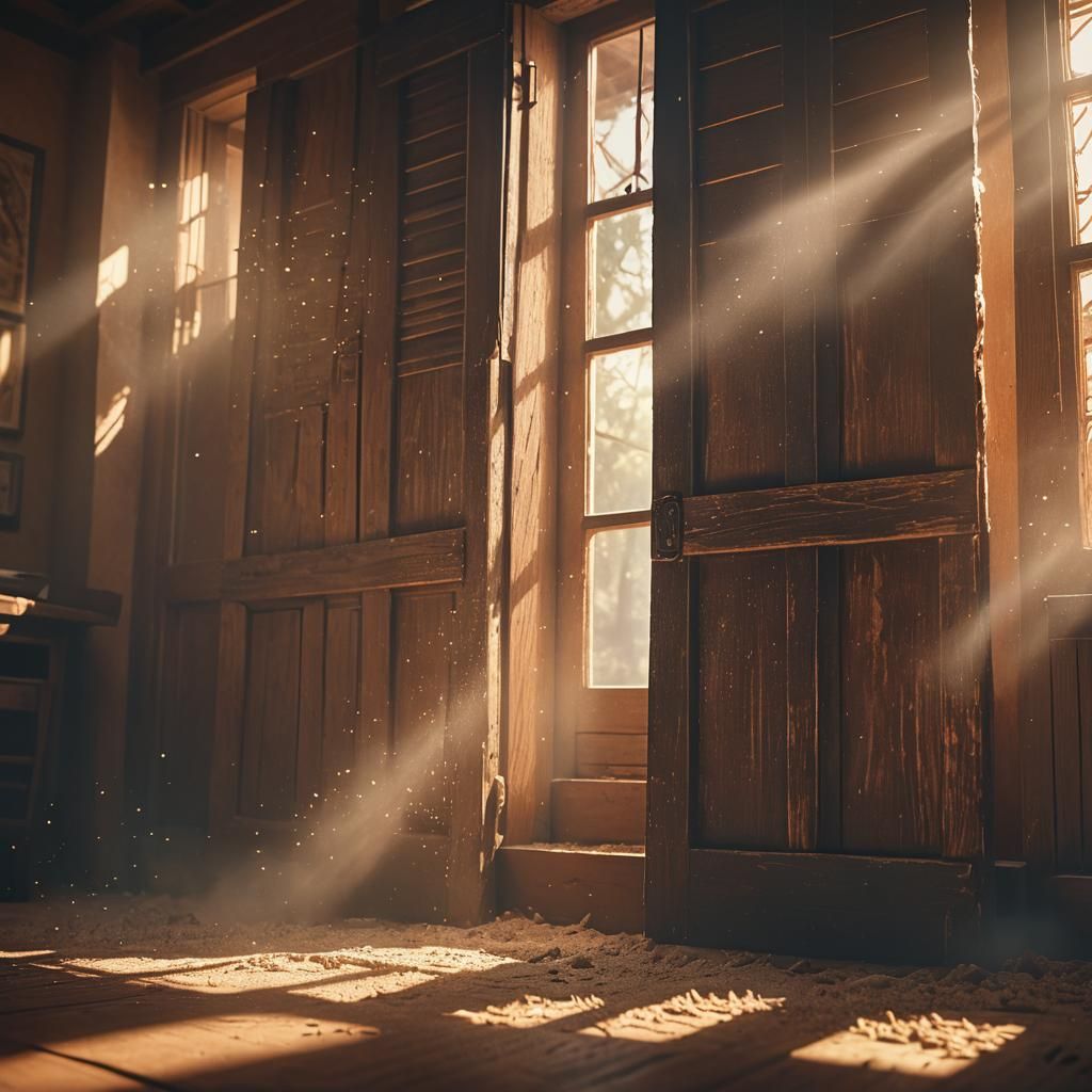 Sunlight Through Shutter: Cinematic Digital Painting