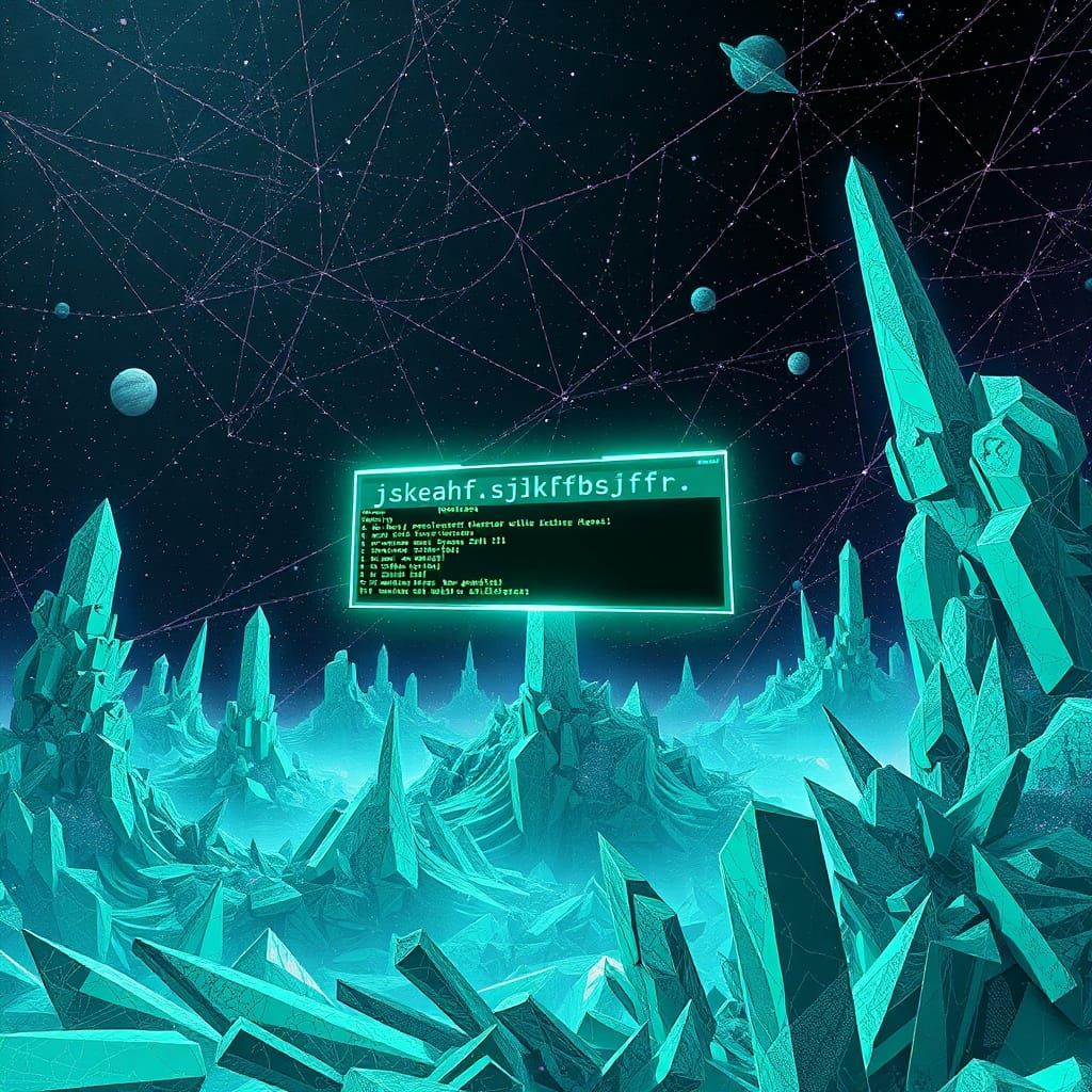 Glitched Command Line in Digital Dreamscape