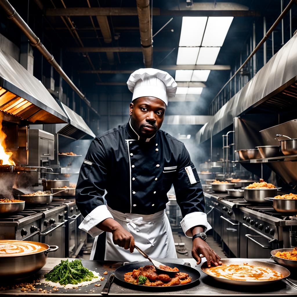 Neoclassical Chef in Abandoned Factory Presentation