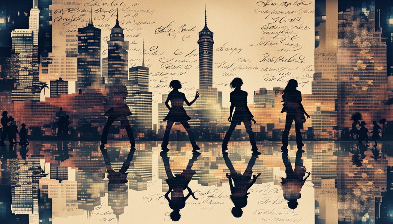 Cyberpunk Cityscape at Night with Dancers