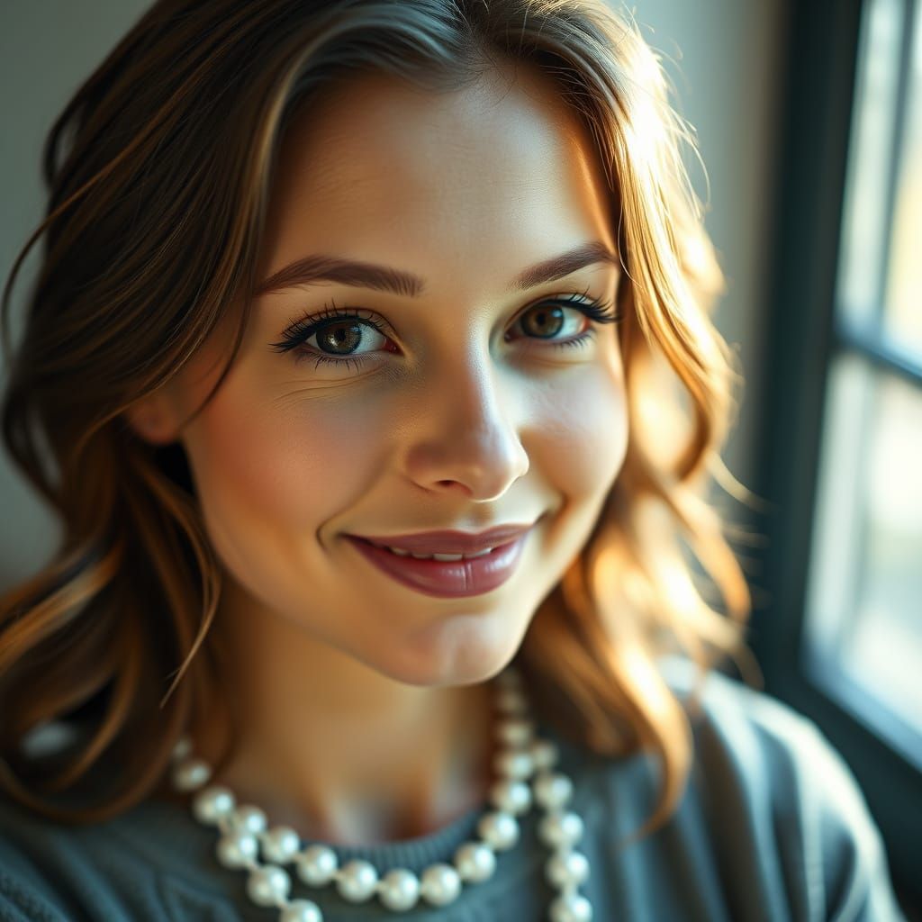 Ethereal Woman with Warm Smile