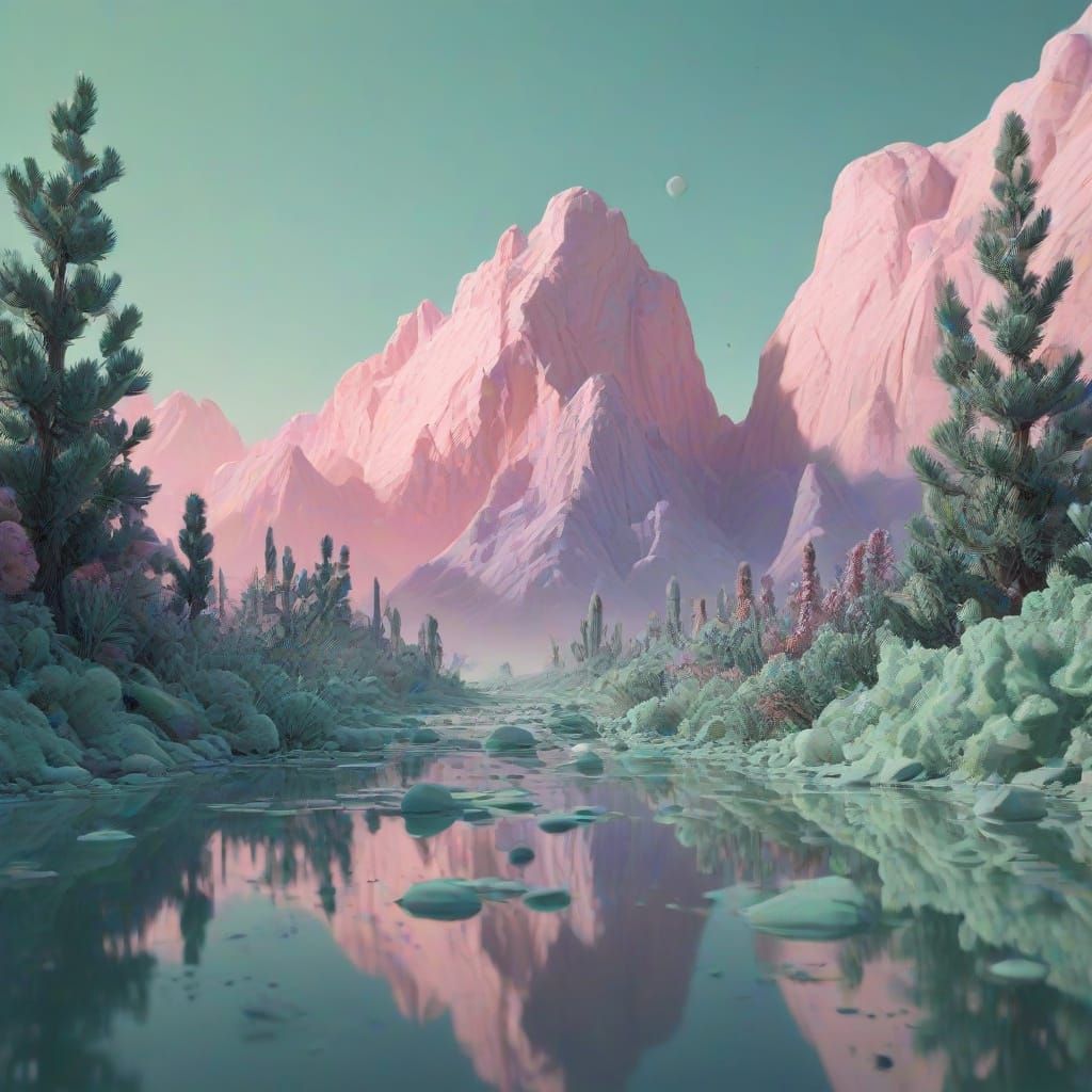 Surreal Dadaist Composition in Pastel Colors