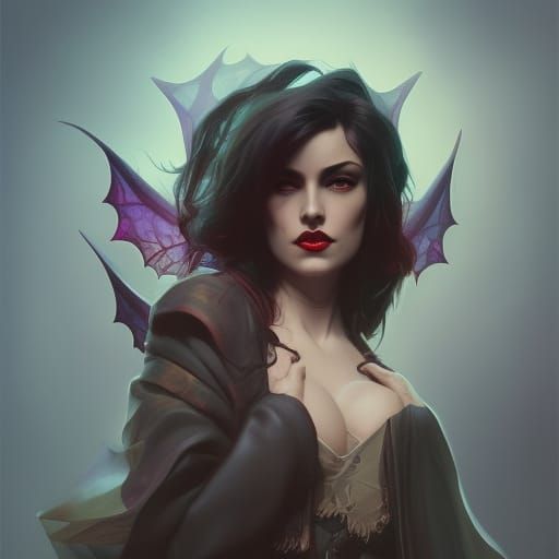 Hyperdetailed Portrait of Draculaura in Digital Art