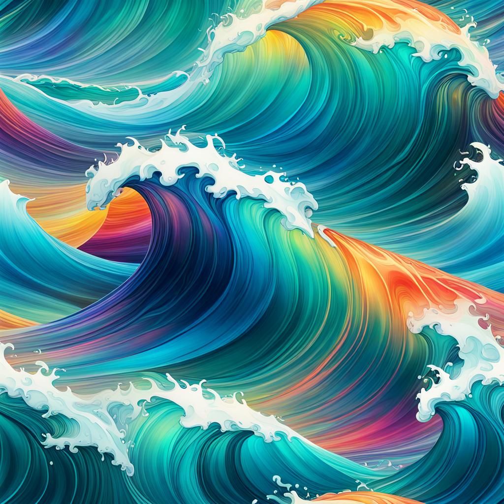 Dynamic Ocean Waves in Fantasy Concept Art