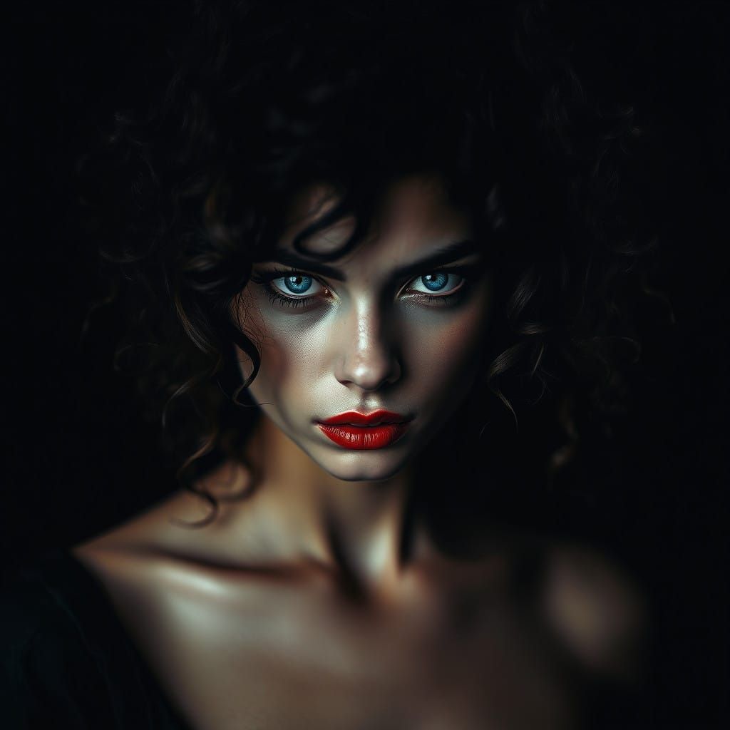 Ethereal Portrait in Moody, Monochromatic Hues