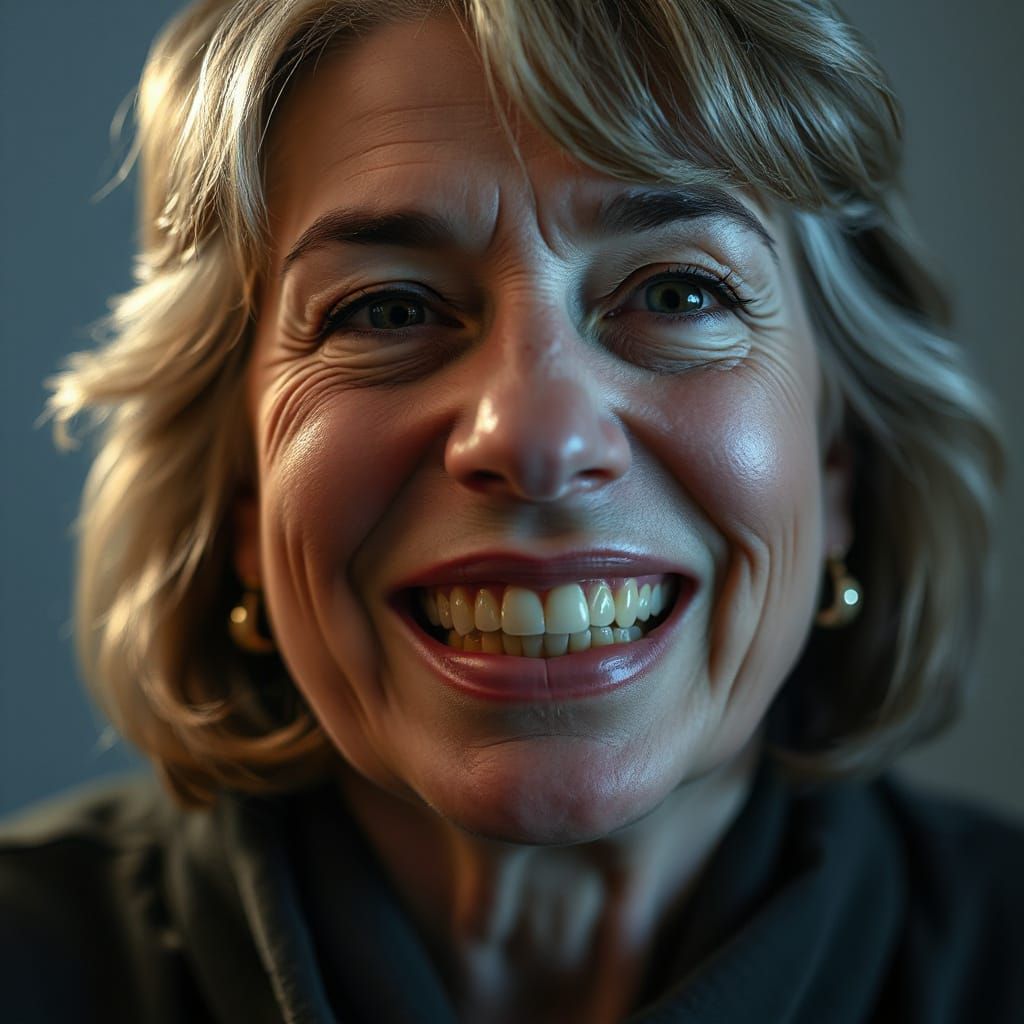 Woman's Portrait with Fluorescent Teeth, Professional Photog...